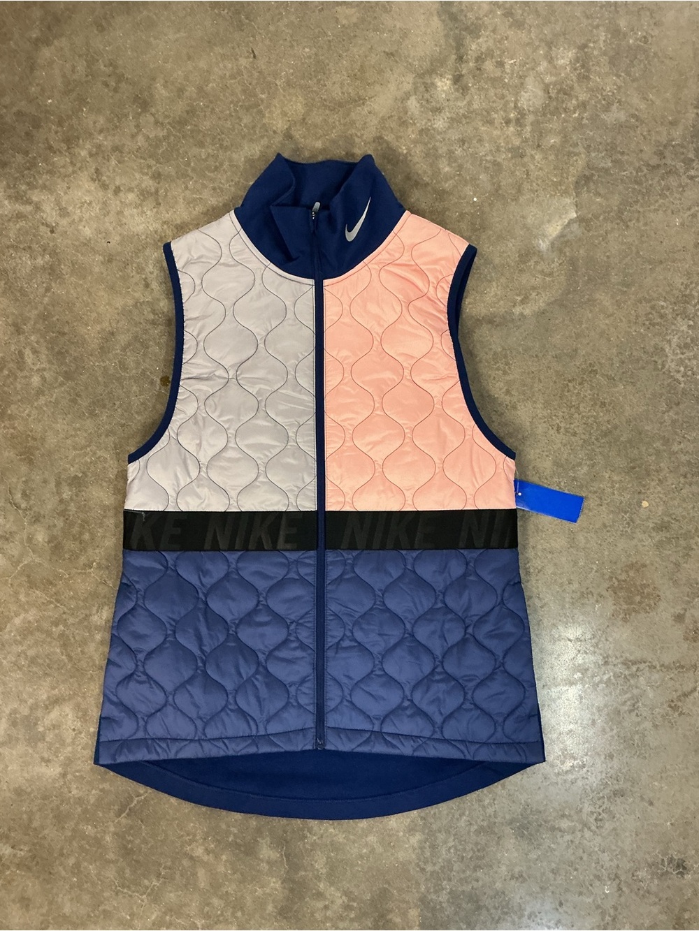 Nike AeroLayer Running Vest Quilted Pink Blue Reflective Women’s Small
